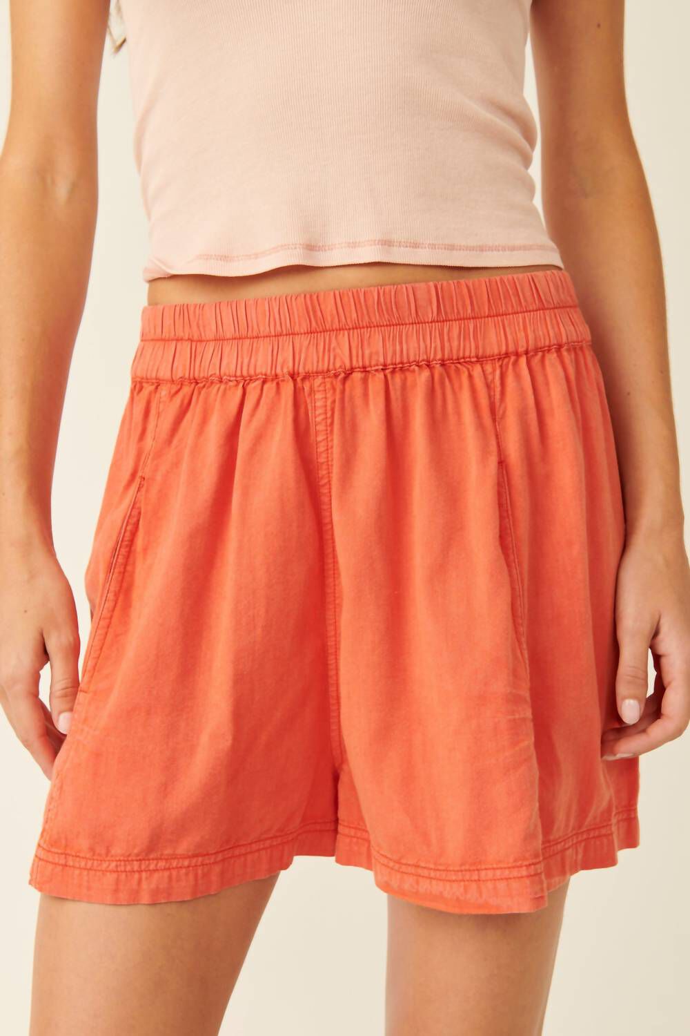 Poplin Pull On Short in Orange, Orange / Orange, hi-res image number 0
