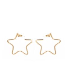 Small Full Star Earrings Gold