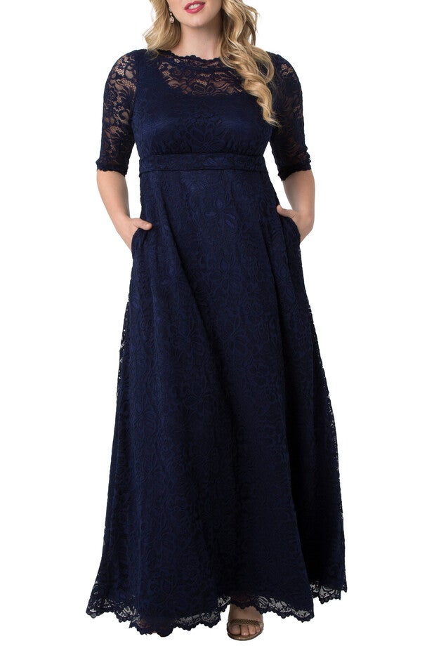 Leona Lace Gown, NOCTURNAL NAVY / Navy, alternate image number null