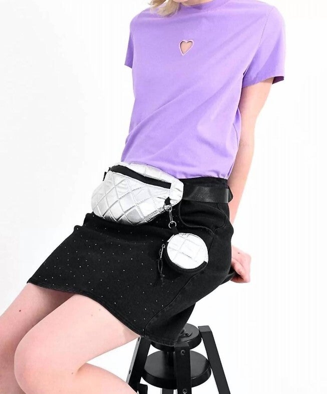 Crossbody/Belt Bag In Silver, , alternate image number 1