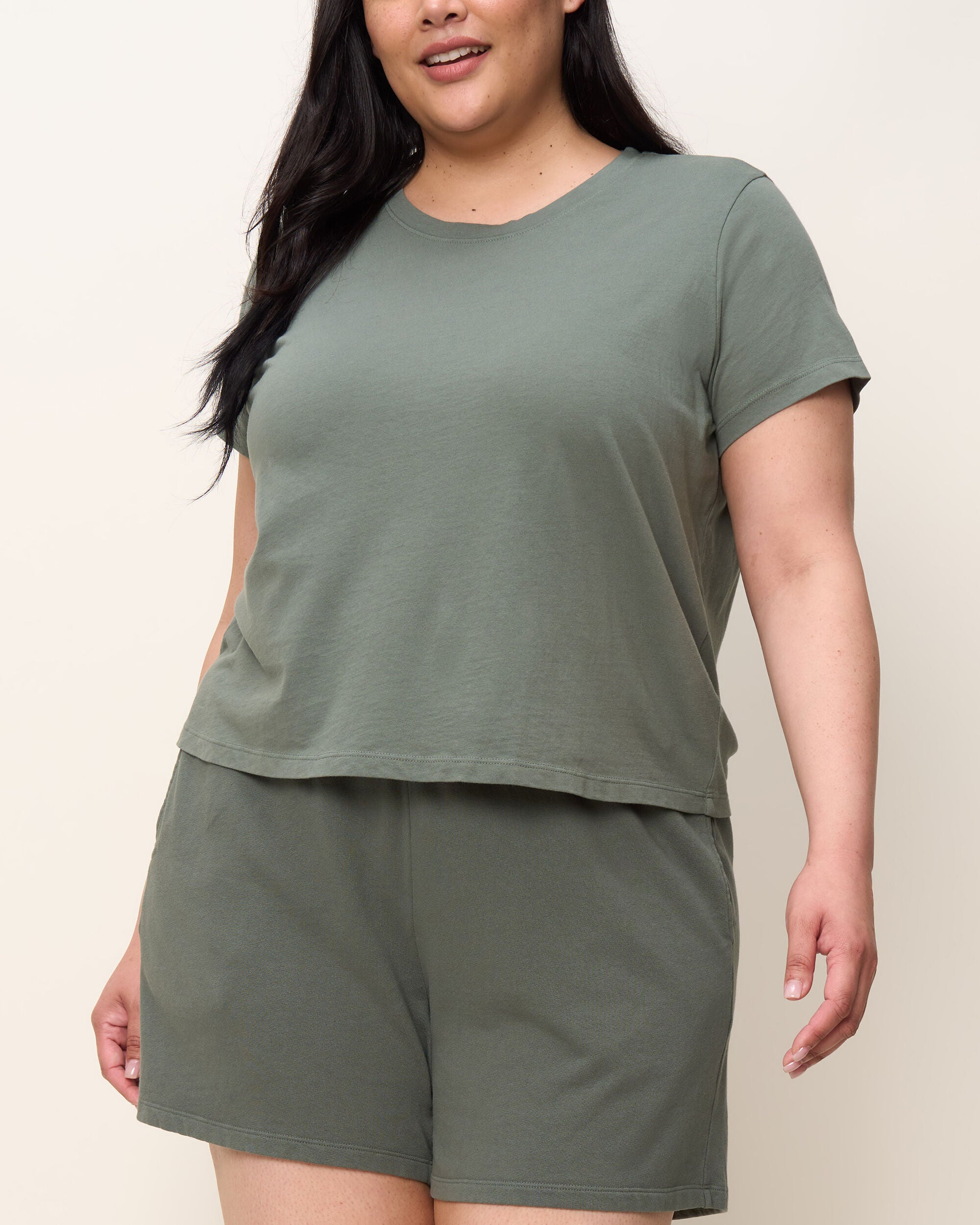 The Crop Tee, Thyme / Sage Green, hi-res image number 0
