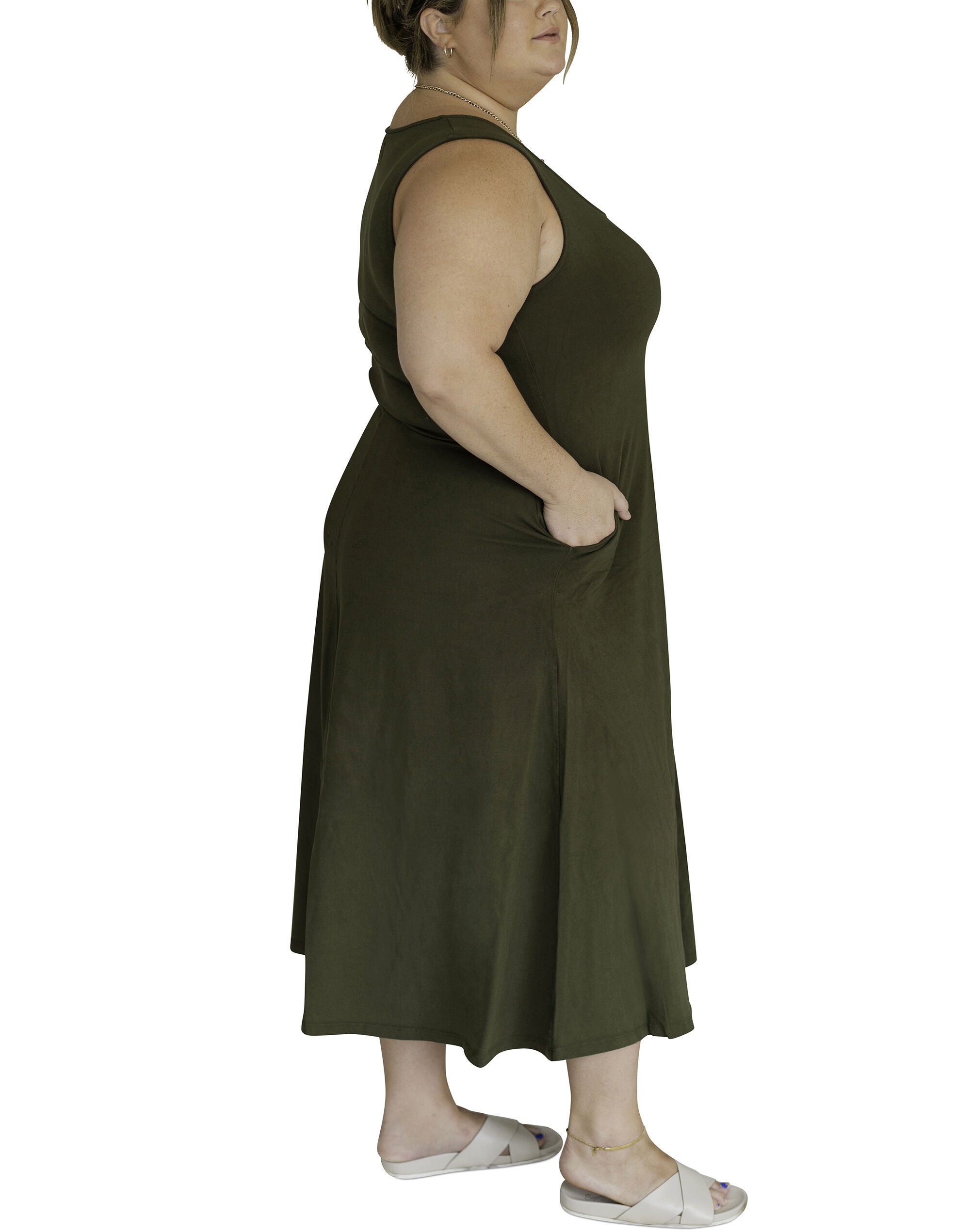 Cruise Midi Dress, Dark Moss / Forest Green, alternate image number 2