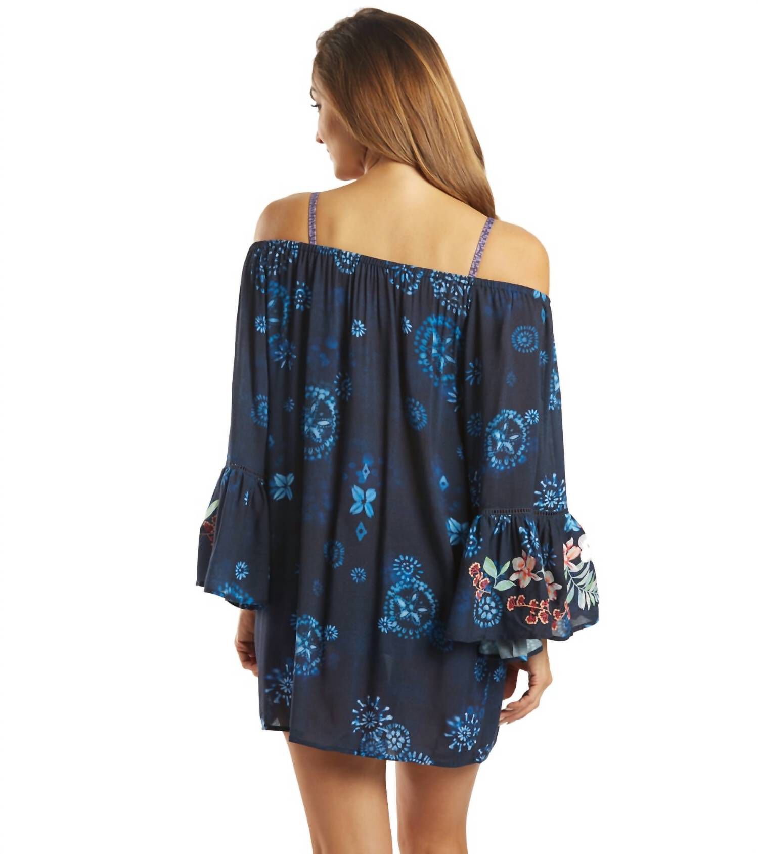 ANNIA OFF THE SHOULDER COVER UP IN MULTI, Multi / Navy, alternate image number 2
