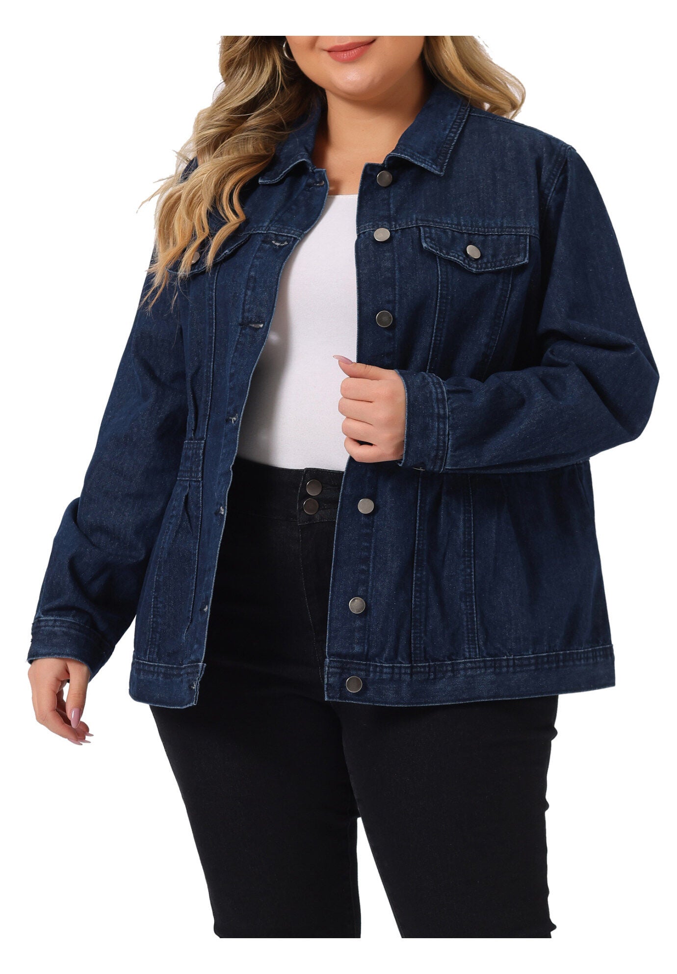 CLASSIC WASHED FRONT JEAN DENIM JACKET, Black Blue / Navy, alternate image number 2