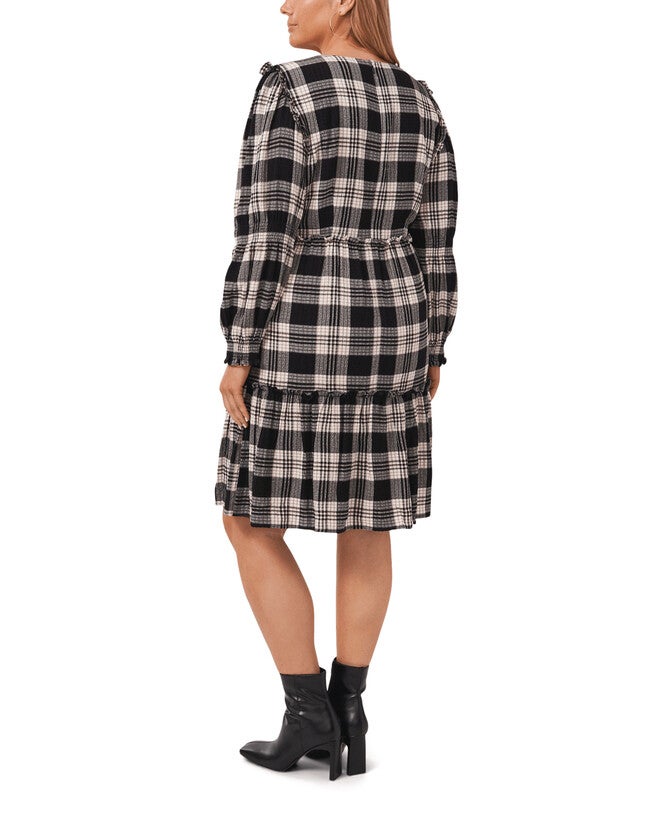 Plaid Dress, RICH BLACK060 / Black, alternate image number null