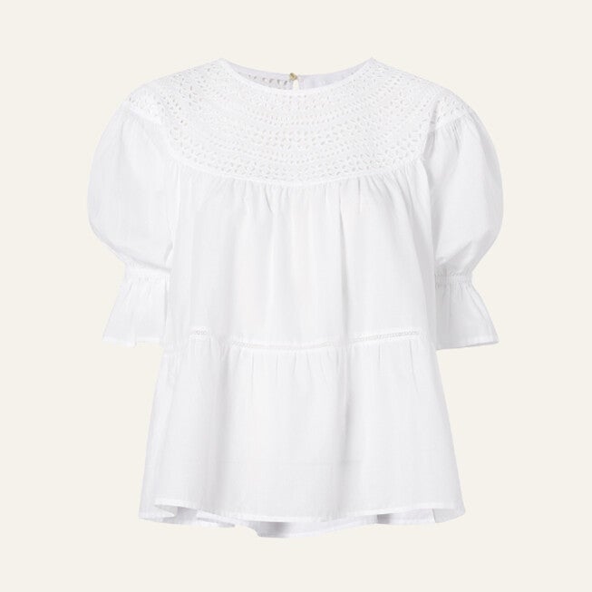 Sol Eyelet Top, White / White, hi-res image number 0