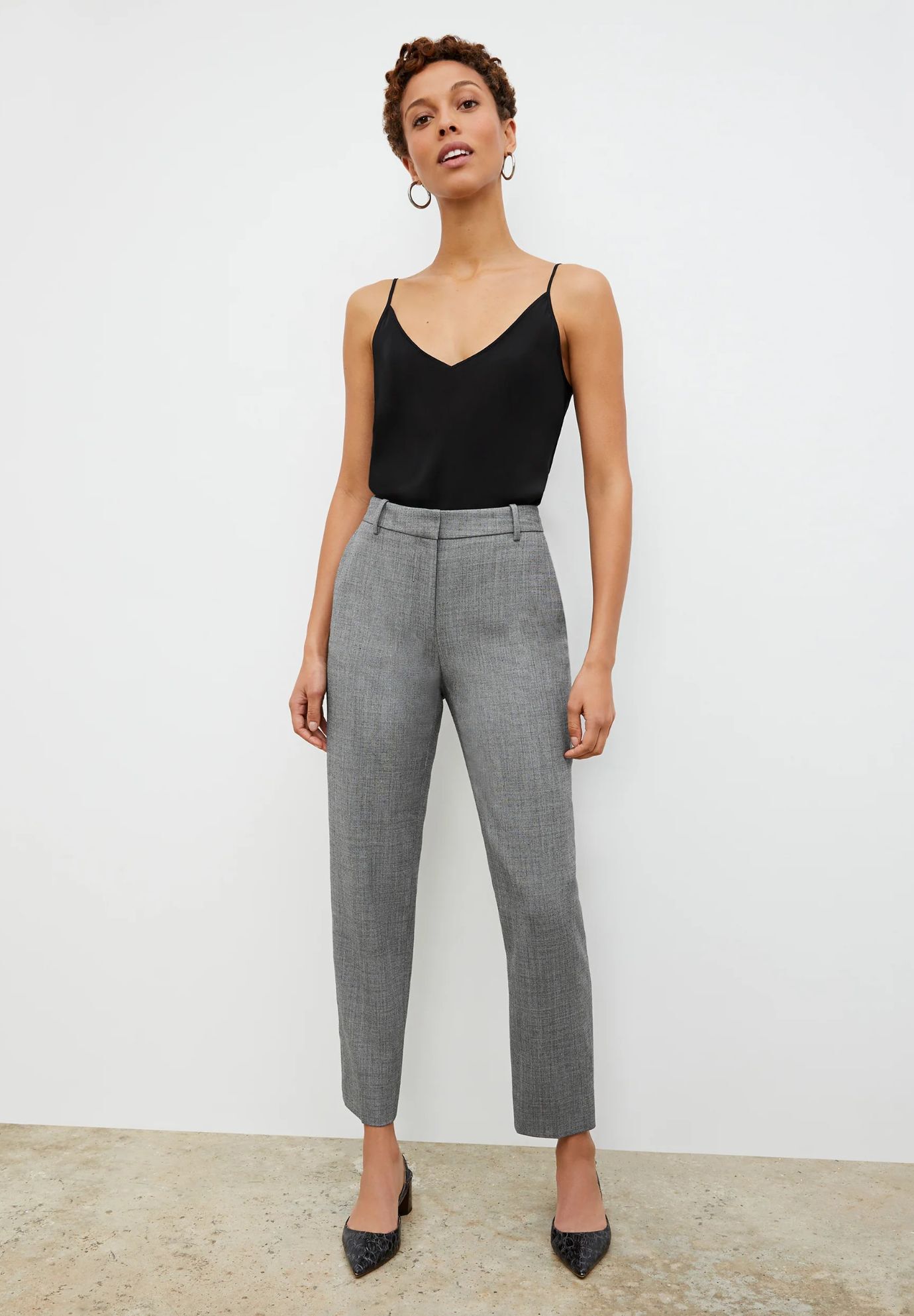 Lisey Cami - Washable Silk, Black / Black, alternate image number 2