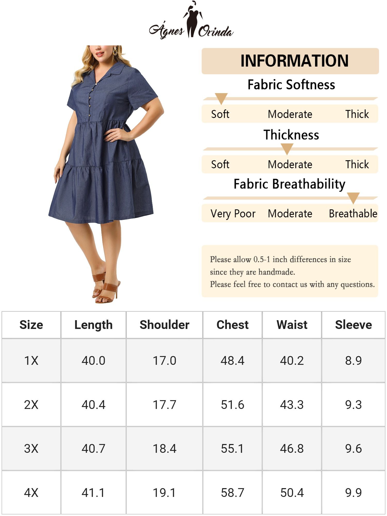 Short Sleeve Button Down Flowy Tiered Shirt Chambray Dress, Blue / Chambray Denim Medium, alternate image number 4