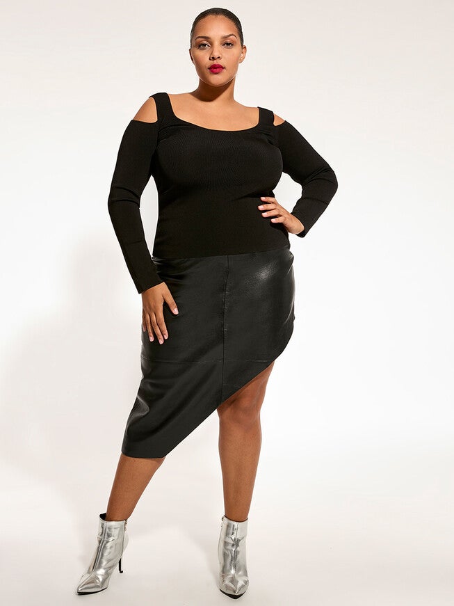 Decollage Top, Black / Black, alternate image number null