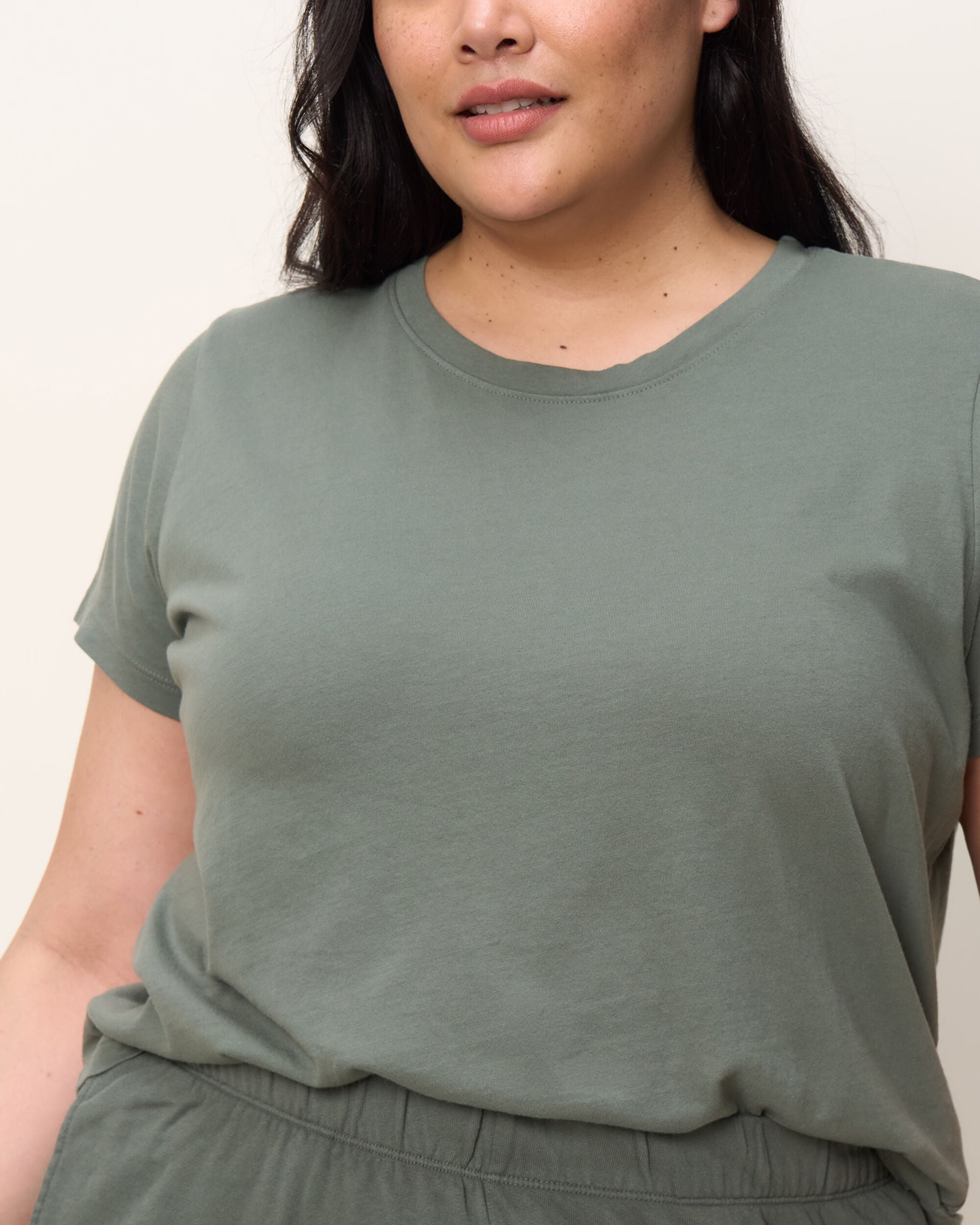 The Crop Tee, Thyme / Sage Green, alternate image number 3