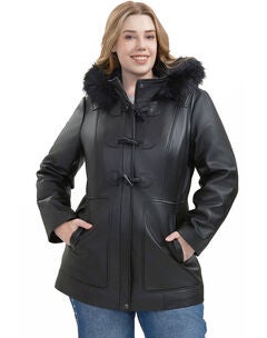 Flora Leather Toggle Coat