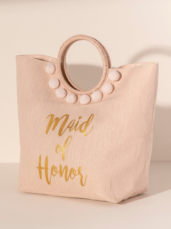 "Maid Of Honor" Bridal Tote, Blush / Peach, alternate image number 1