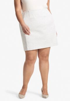 Crosby Skirt - Twill Ponte :: Light Heather Gray