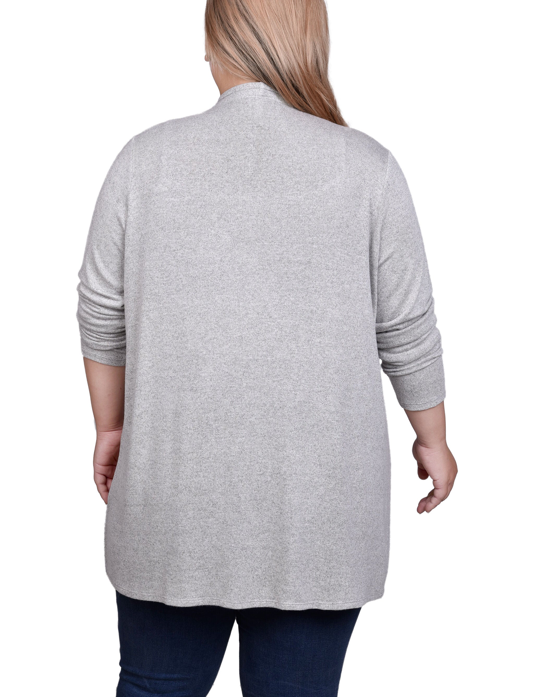 Long Sleeve Swing Cardigan, Light Grey, alternate image number 1
