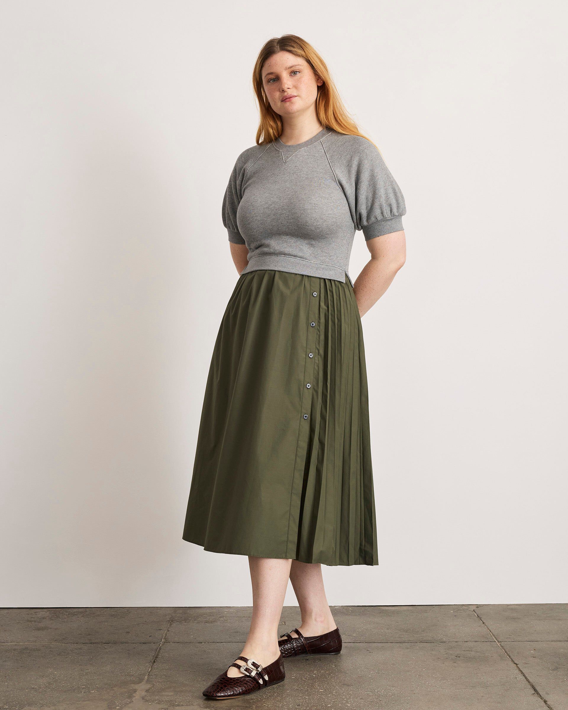Shayna Dress, Heather GrayArmy / Olive Green, hi-res image number 0