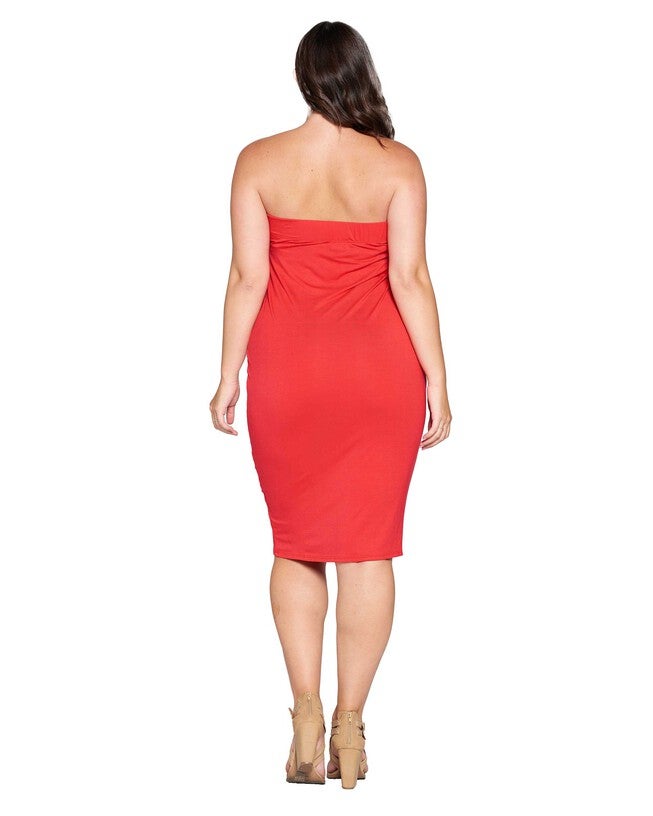WILLOW TUBE DRESS, Red / Red, alternate image number 1