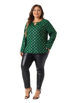 Metallic Shiny Dots Gilding Sparkly Top