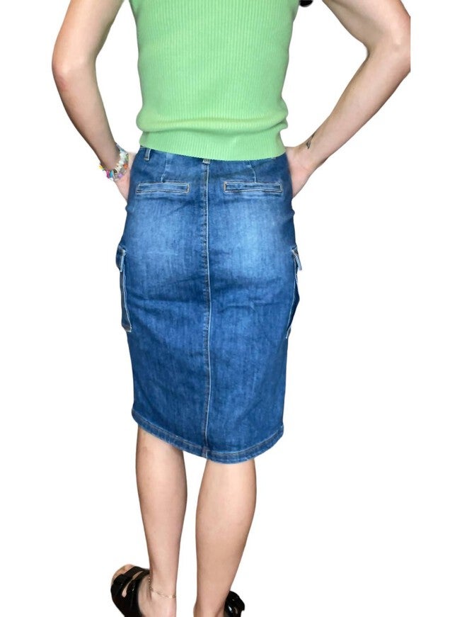 CARGO SKIRT, Denim / Azure Blue, alternate image number null