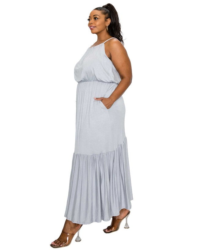 ARIANA MAXI DRESS, Silver / Silver, alternate image number 3