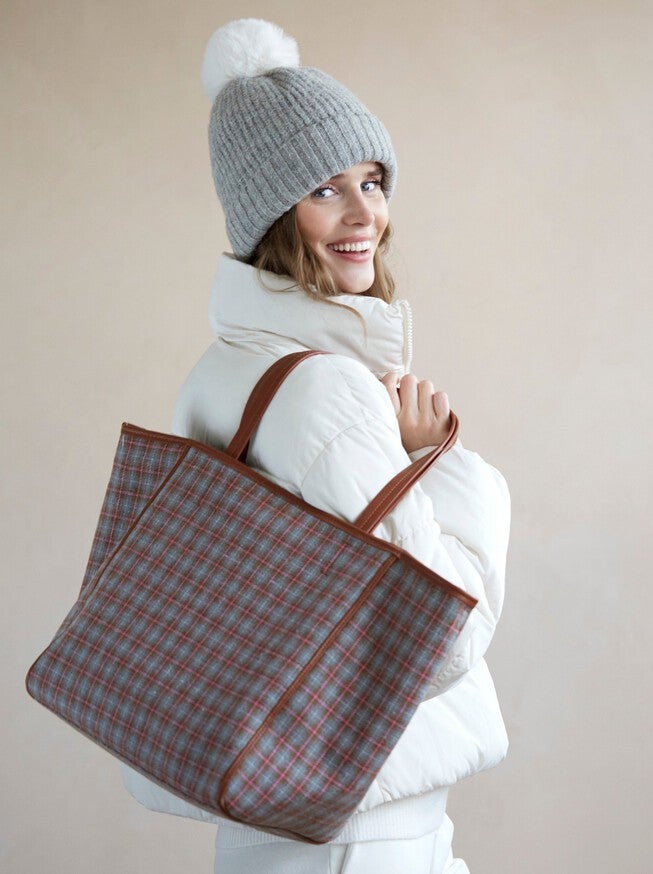 Vale Plaid Tote, Multicolored / White, hi-res image number 0