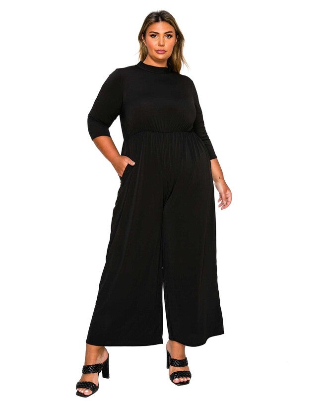 Summer Wide Leg Pocket Jumpsuit, Black / Black, hi-res image number 0