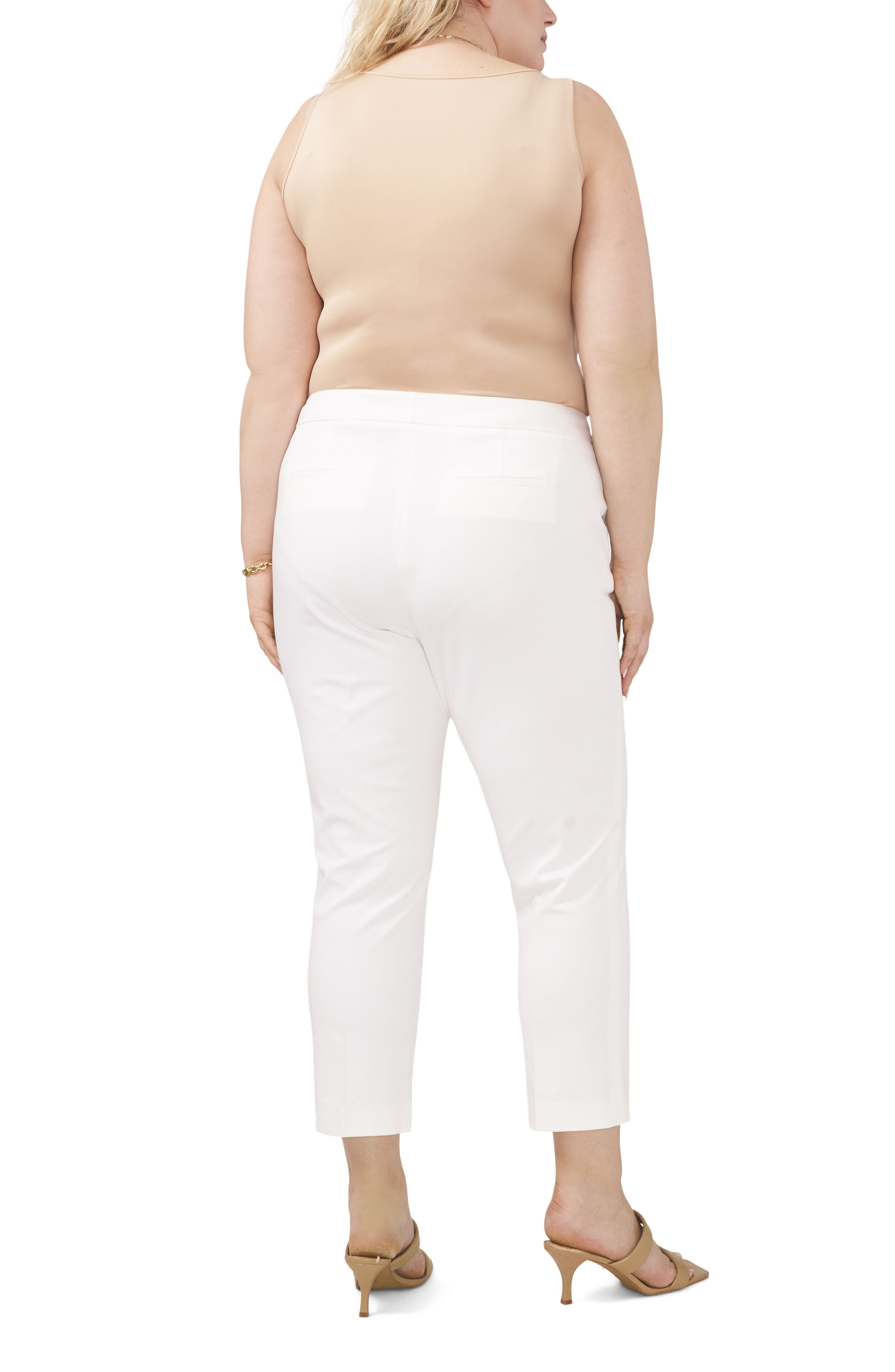 Front Zip Slim Leg Bi-Stretch Twill Pant, Ultra White / White, alternate image number 2