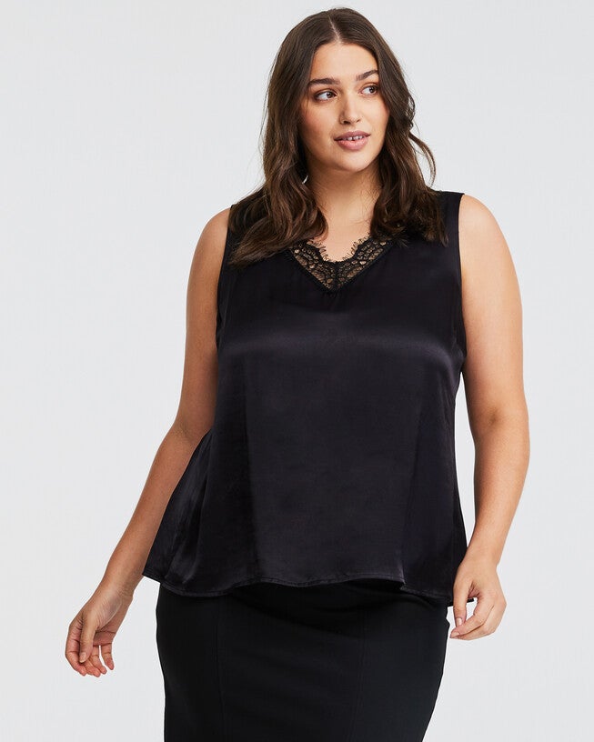 Alessandra Lace Satin Camisole Top, , alternate image number 5