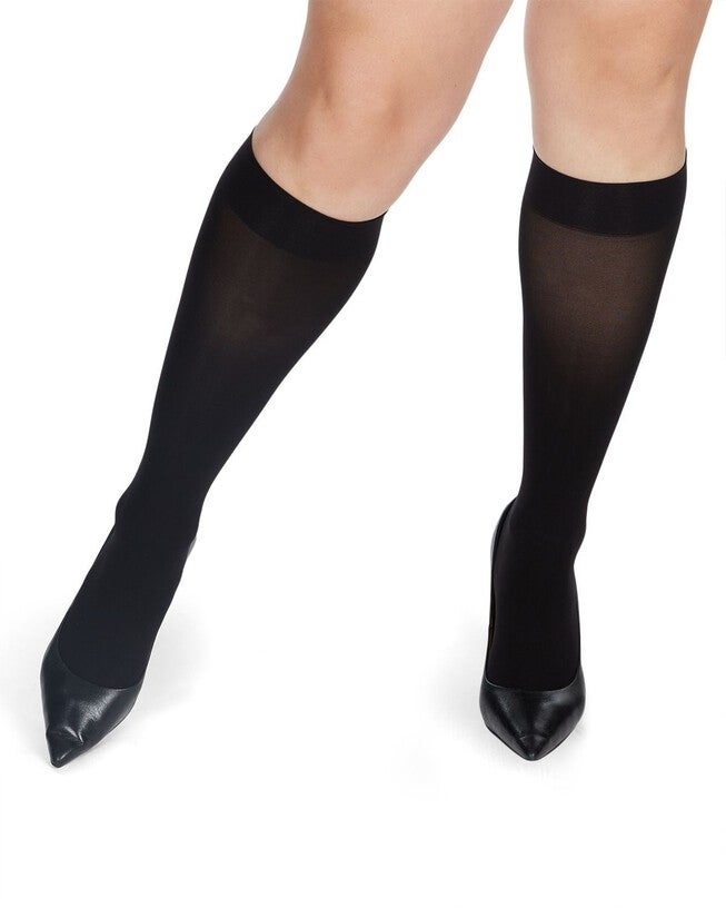 Microfiber Opaque Knee High Stockings, , alternate image number null