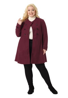 Double Breasted Long Peacoat
