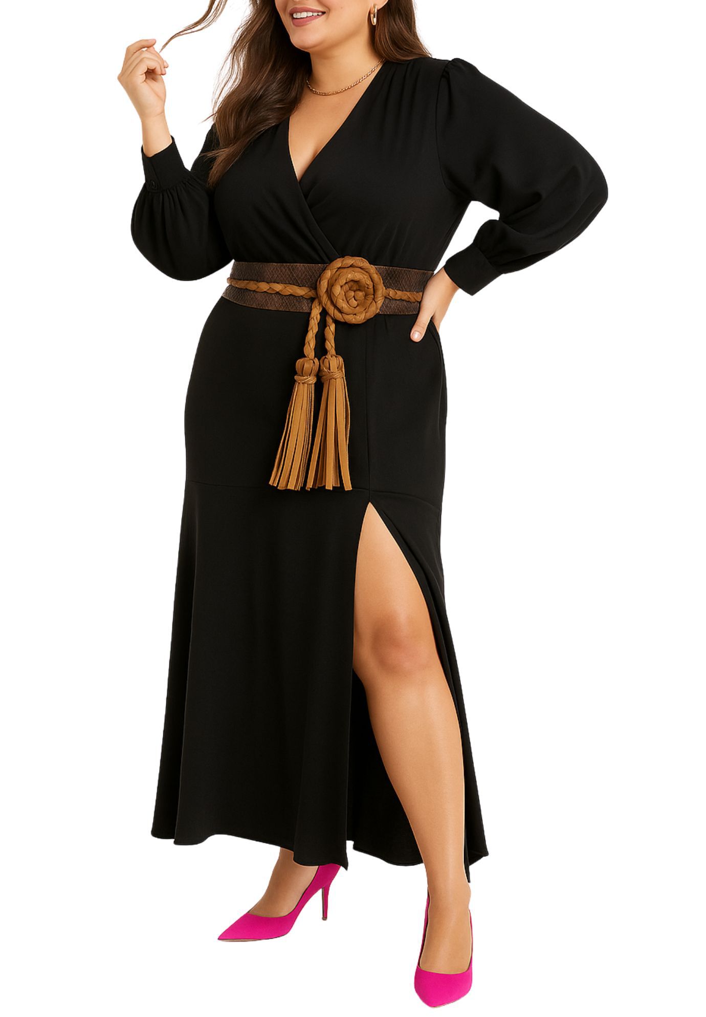 Lucky Wrap Belt, Papaya Python / Terracotta, hi-res image number 0