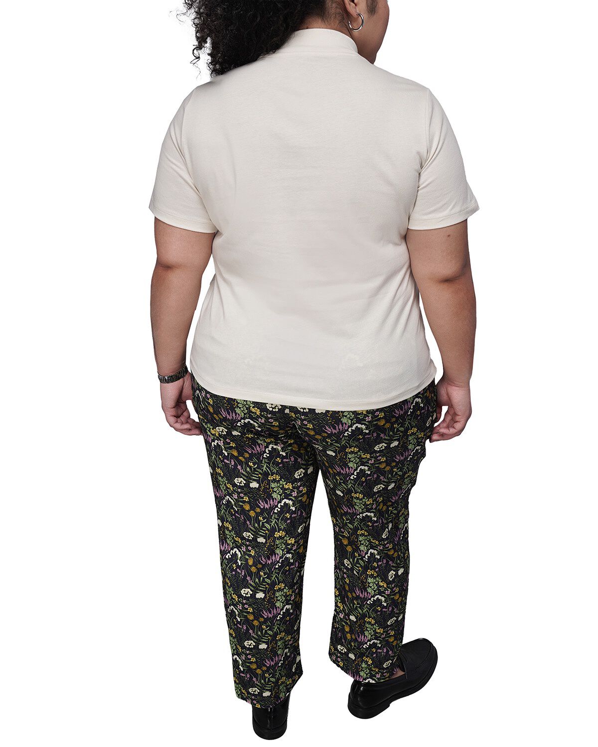 The Everyday Mock Neck Tee, WHITE / White, alternate image number 2