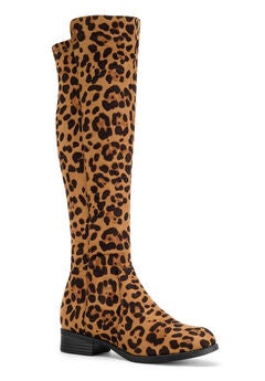 Side Zipper Chunky Heels Knee High Boots