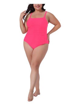 One Piece Swimsuit Padded Ruched Bathing Suit Swimwear