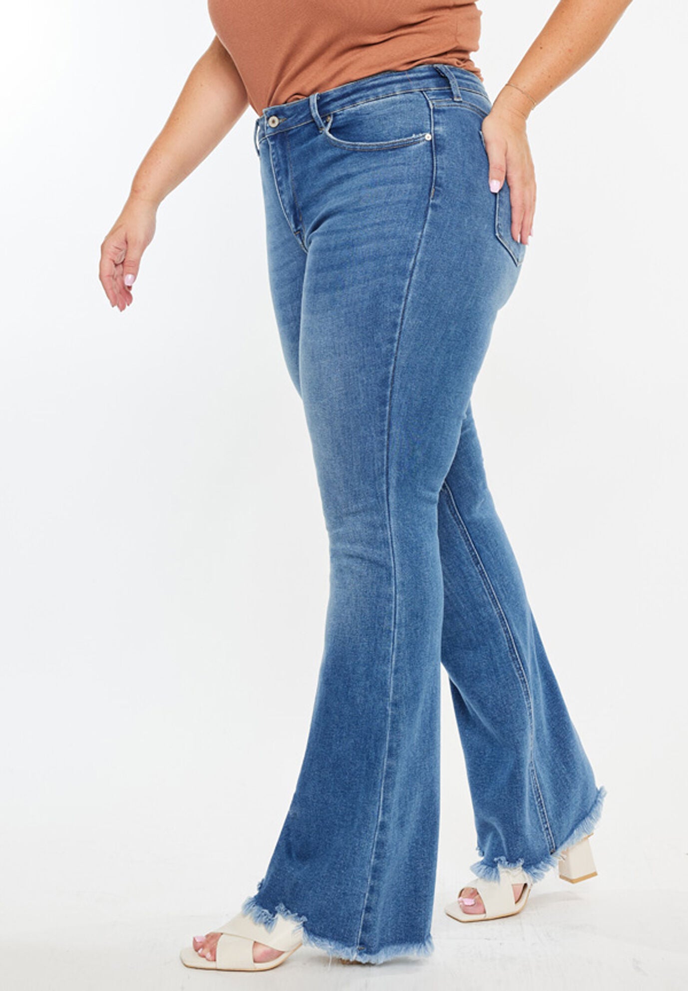 Tia Essentials High Rise Bootcut Jeans (Plus Size), Medium Wash / Medium Wash, alternate image number 1