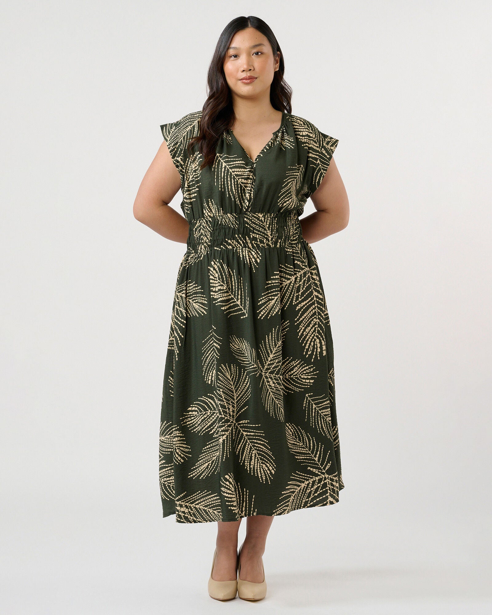 Palmer Dress, Print / Olive Green, alternate image number 1