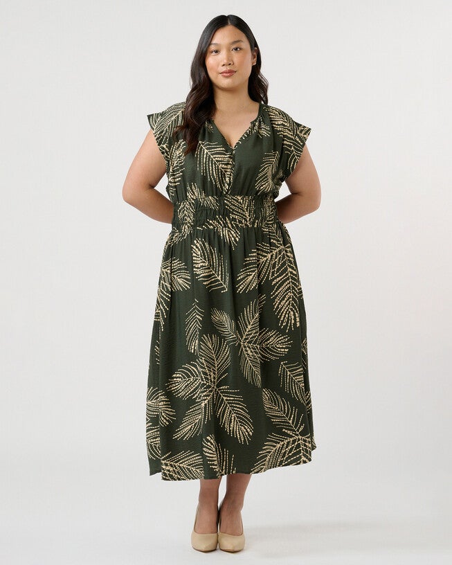 Palmer Dress, Print / Olive Green, alternate image number 1