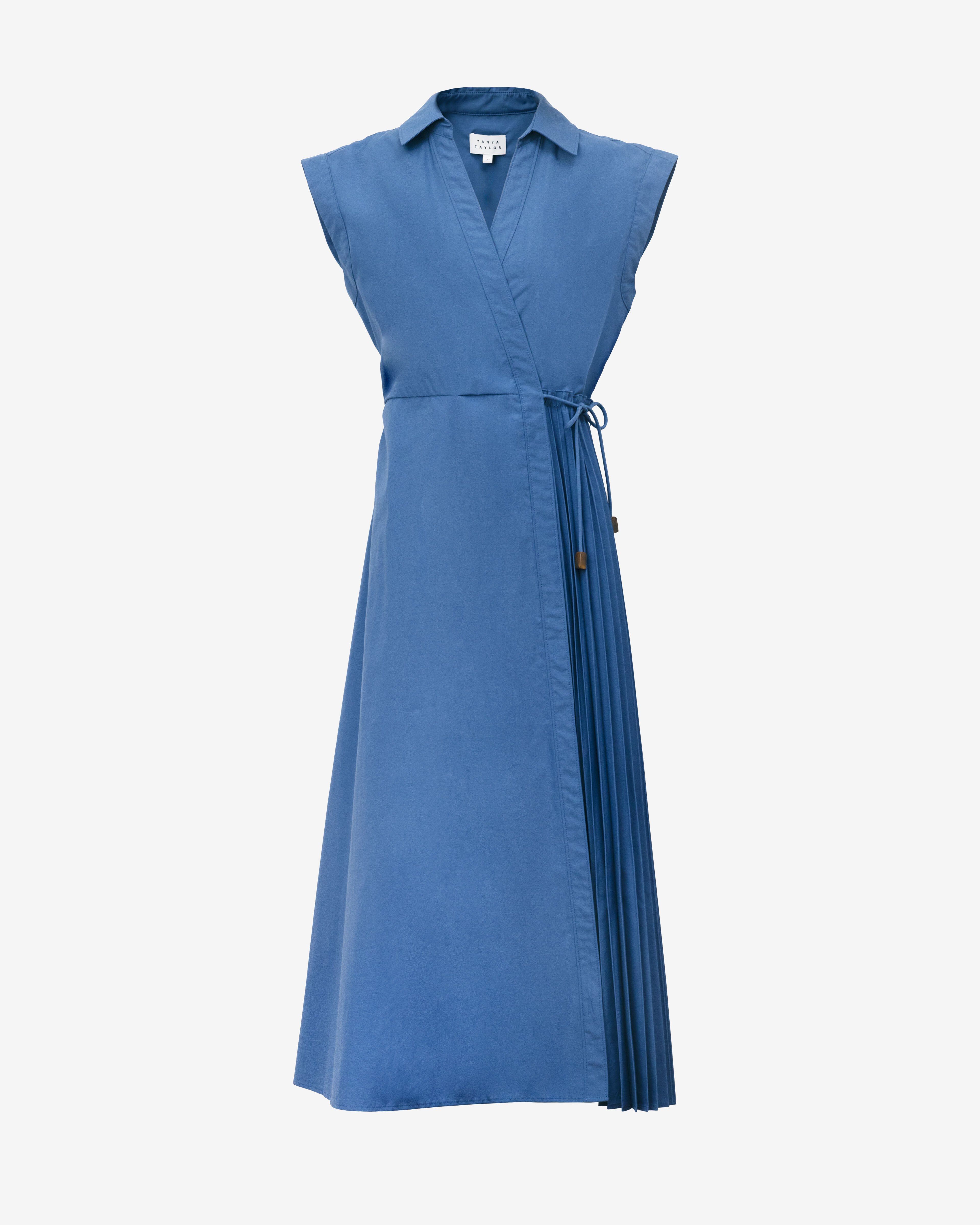 Midi Shivon Dress, French Blue / Dusty Blue, alternate image number 1