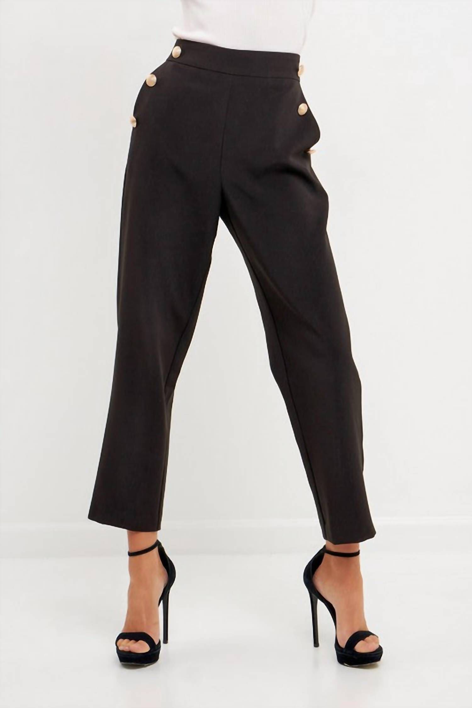 Keep It Classic High Waisted Trousers In Black, , alternate image number 1