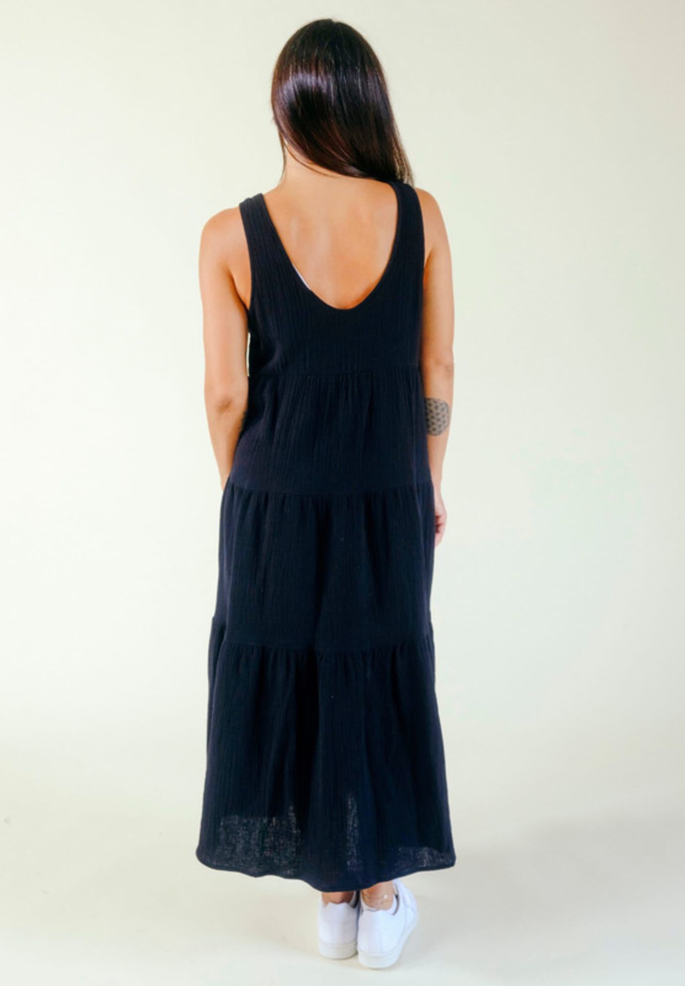 Plus Teresa Tiered Tank Dress, Black / Black, alternate image number 1