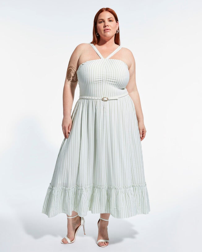 LEXI DRESS, WhitePeridot Green / Light Green, alternate image number 3