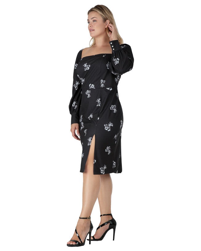Xena Women's Side Slit Floral Print Midi Dress, , alternate image number 7
