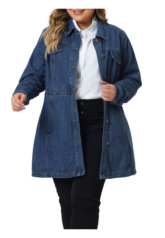 BUTTON JEAN DENIM JACKET, Blue / Chambray Denim Medium, alternate image number 2