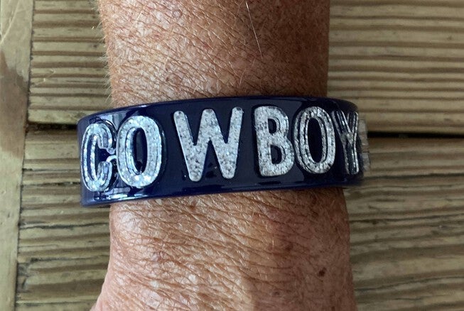 DALLAS COWBOYS CUFF IN NAVY/WHITE, NavyWhite / Navy, alternate image number null