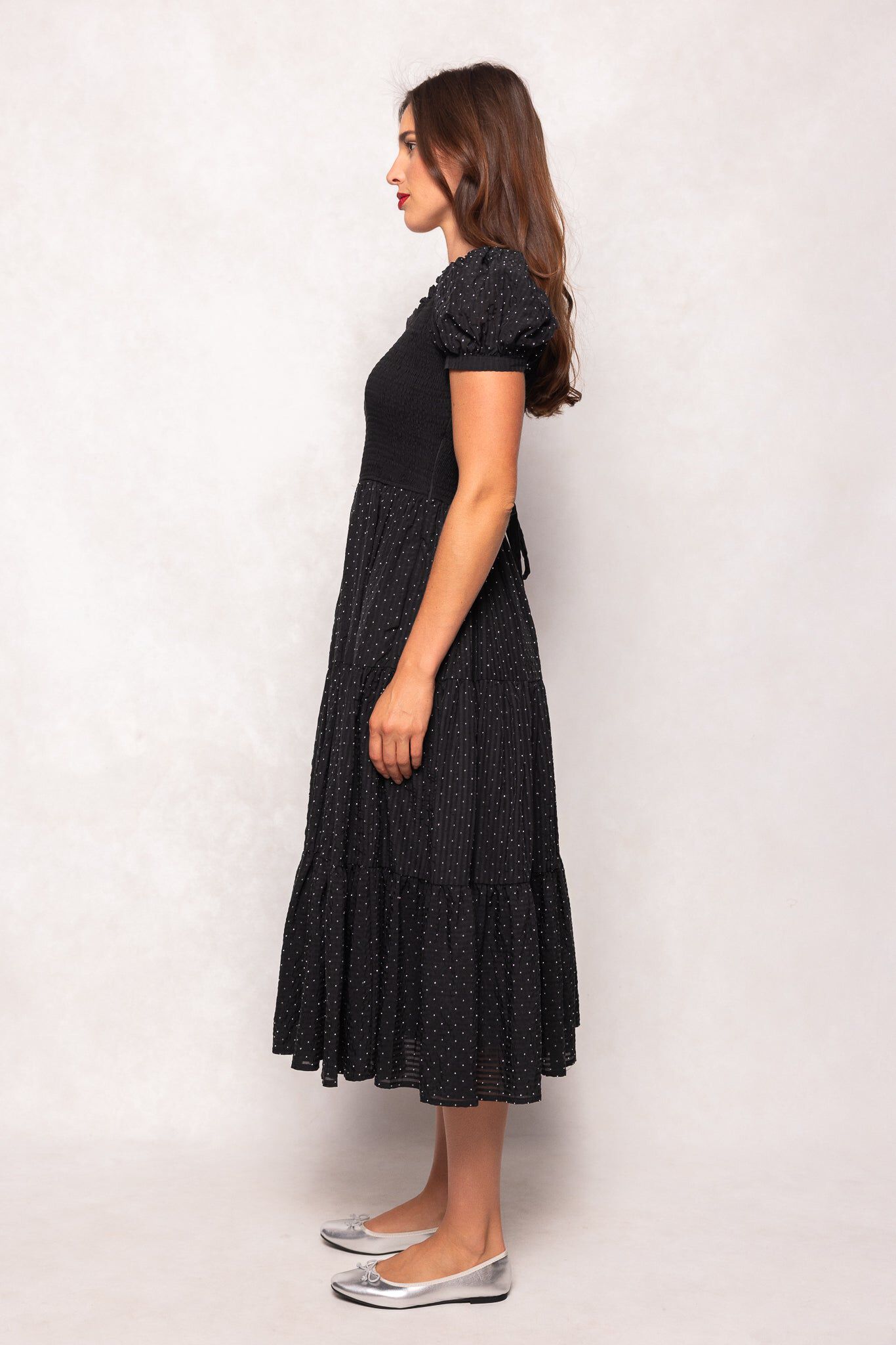 Darby Dress, Black Diamonte / Black, alternate image number 4