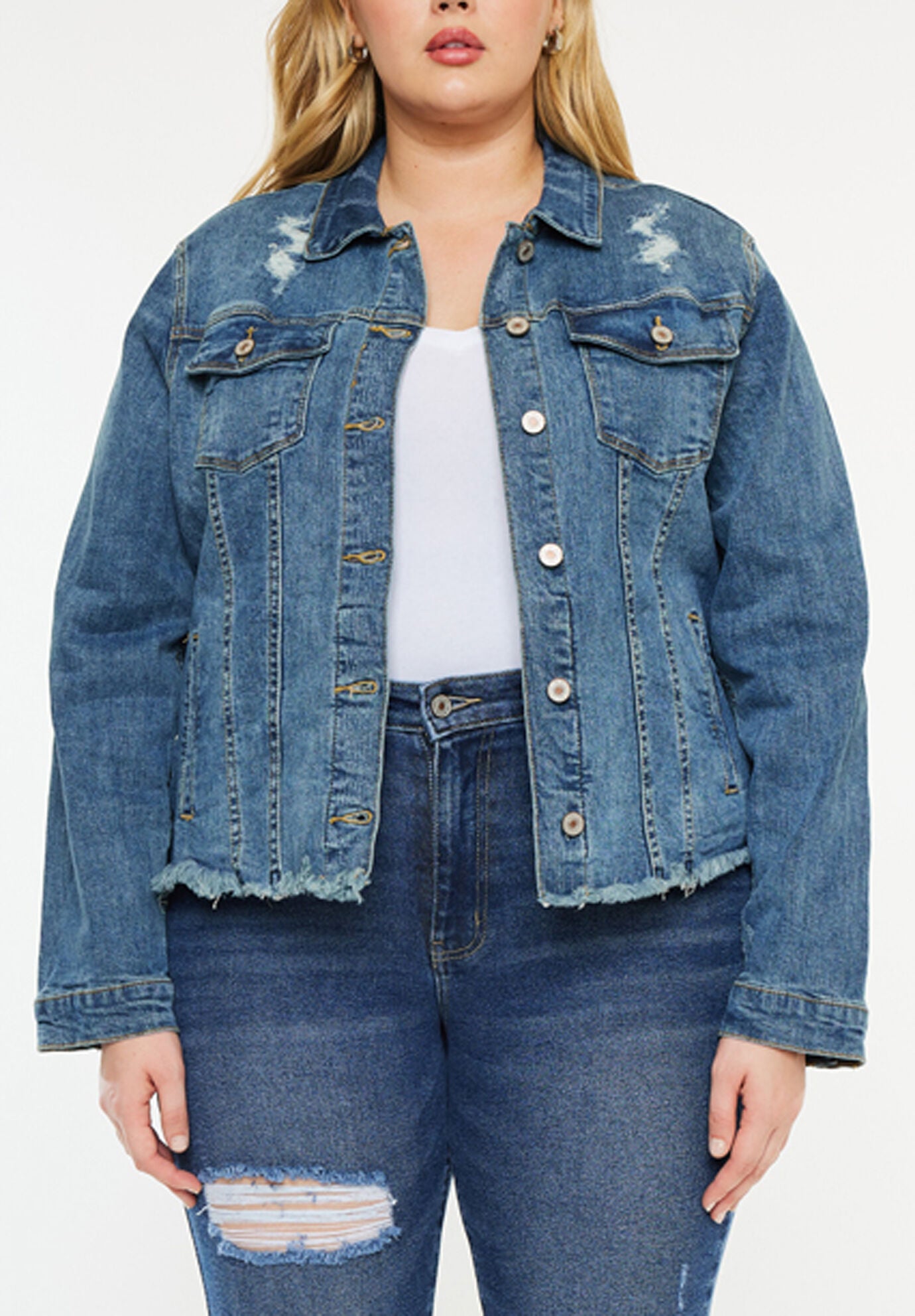 Loren Denim Jacket (Plus Size), Dark Wash / Dark Wash, alternate image number 5