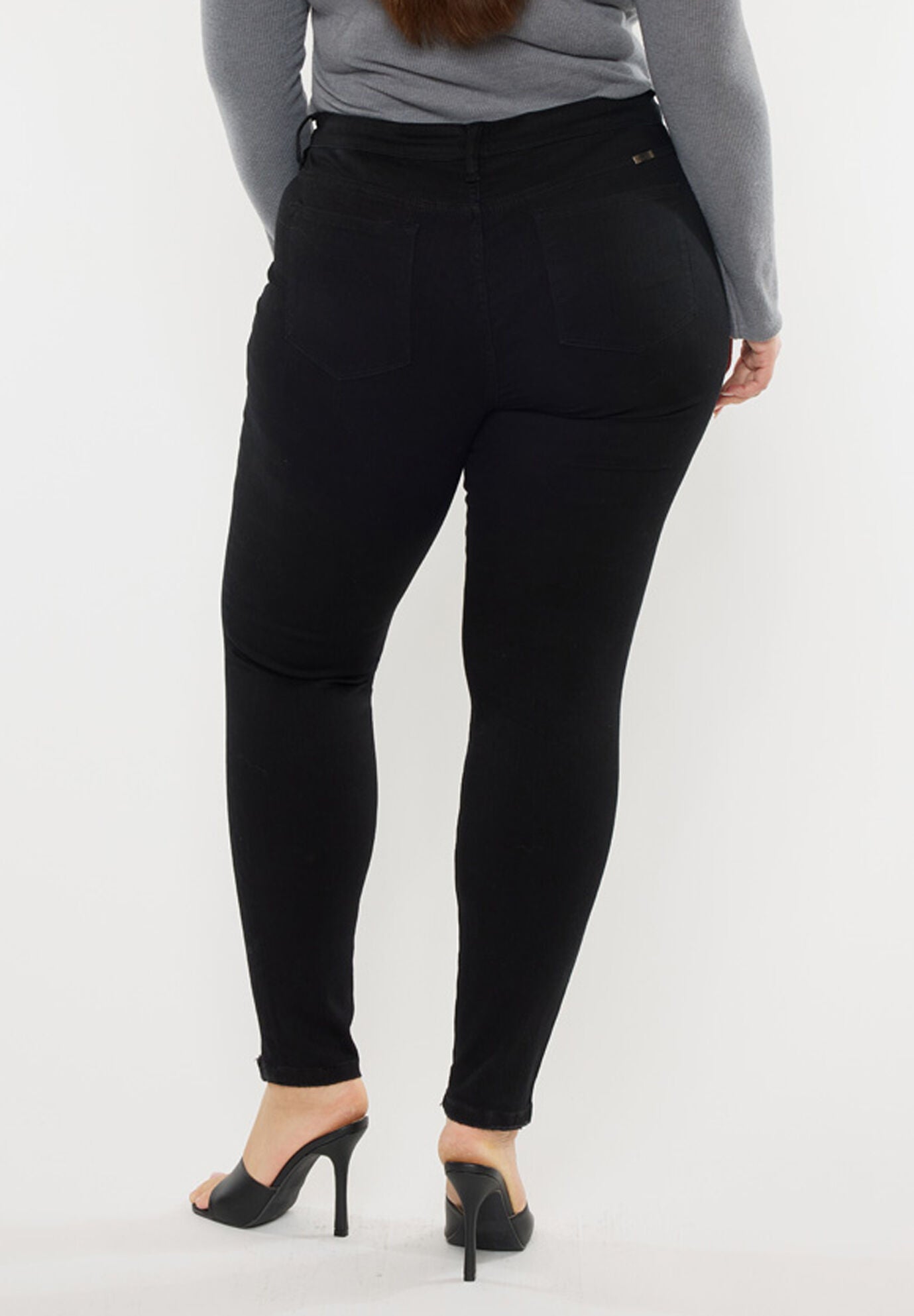 Jones High Rise Ankle Skinny (Plus Size), Black / Black, alternate image number 5