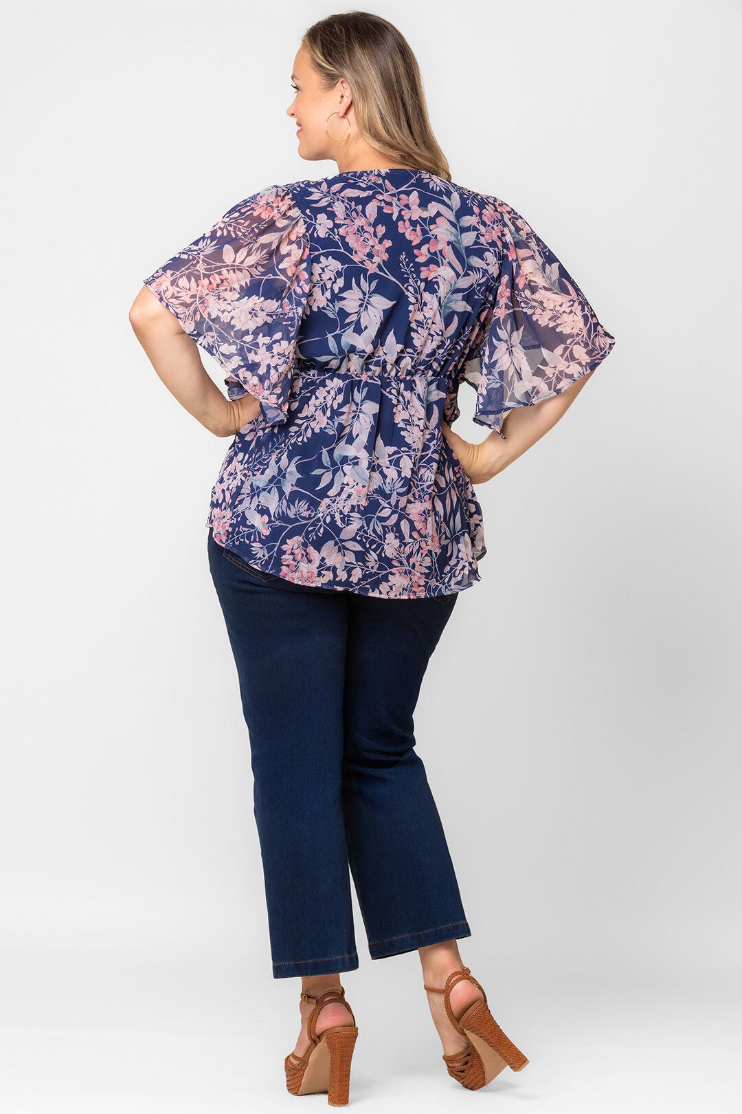 Seaside Serenade Top, Navy Wisteria Blooms / Navy, alternate image number 1