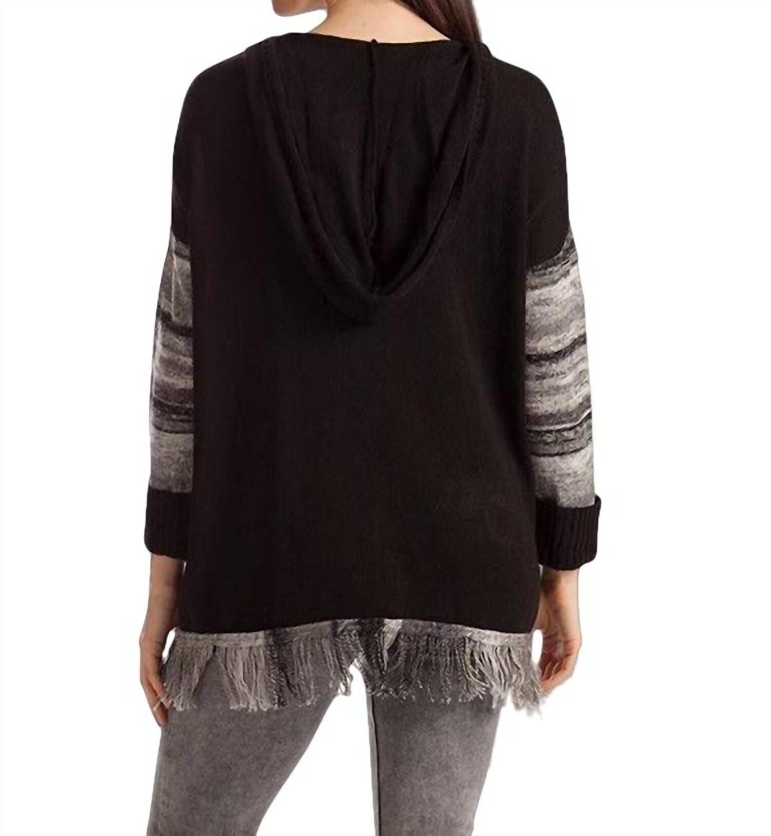 KATHERINE BRAIDED OPEN NECK SWEATER IN BLACK MULTI, , alternate image number 7