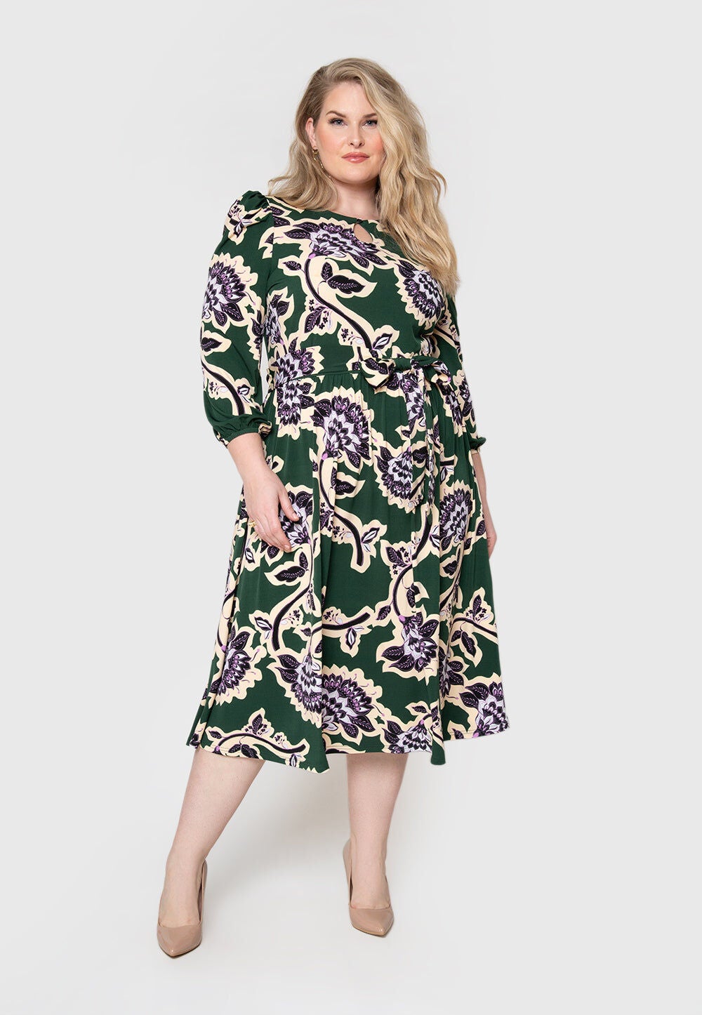 Iman Dress, Multi Forest Green / Forest Green, alternate image number 3