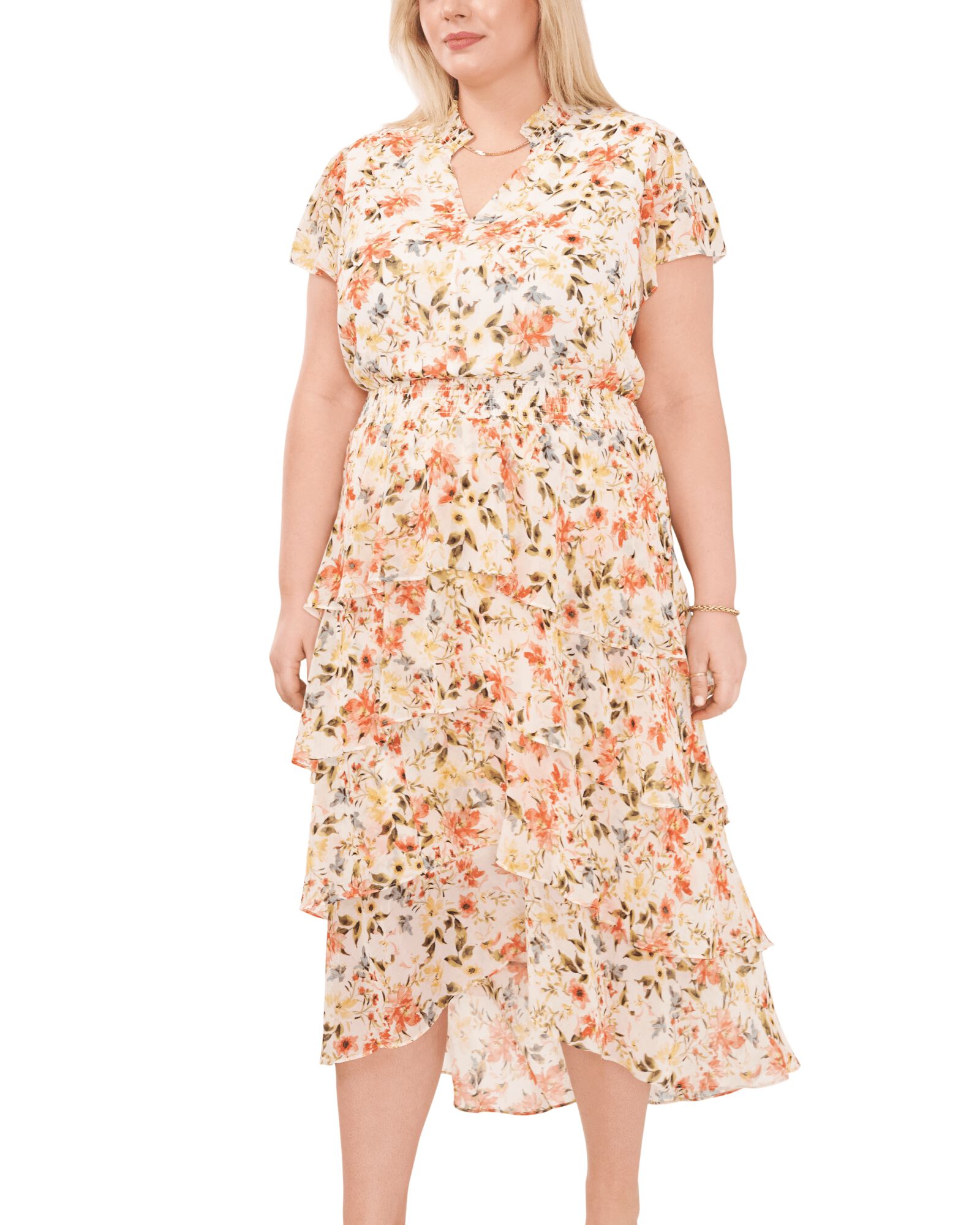 Britt Ruffle Tier Maxi, DAYBRK WTRCLR / Tan, hi-res image number 0